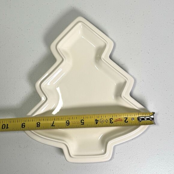 Pfaltzgraff Heritage All White Tree Plate Holiday Ceramic Christmas Serving Dish - Picture 7 of 7